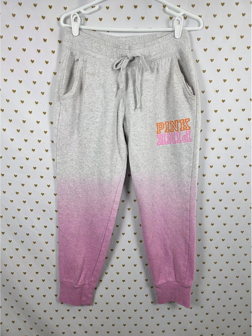 Victorias Secret PINK Gradient Sweats Logo Sweatpants Tapered Medium